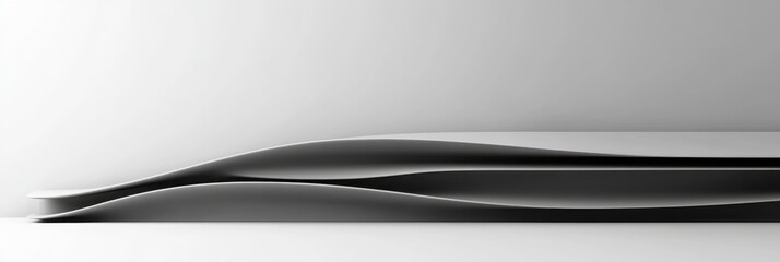 Fototapeta premium Abstract minimalist design with flowing lines and curved shapes