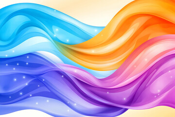 Vibrant flowing ribbons in pastel colors