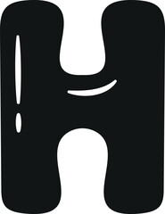 H letter English alphabet black