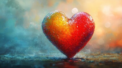 Obraz premium Classic heart shape representing love and emotion on a simple white background design