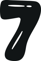 Black seven number vector illustration