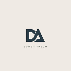 DA Alphabet letters Initials Monogram logo AD, D and A