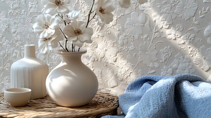 Artistic floral vase wall decor theme high resolution hd photo