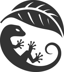 Lizard resting under a leaf for shade animal vector