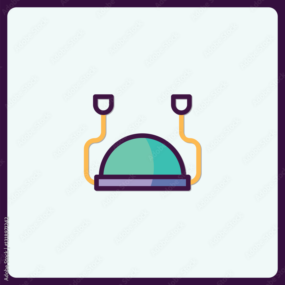 Poster minimalist flat style conceptual brain computer interface device icon