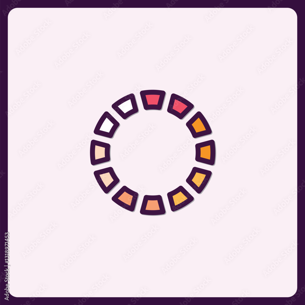 Poster abstract loading icon with progress indicator in trendy design style
