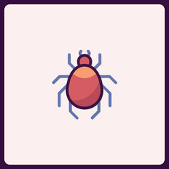 Stylized representation of a tick, conveying health concerns and infestations