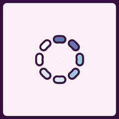 Circular Arrangement of Softly Colored Shapes Forming a Ring Icon Design
