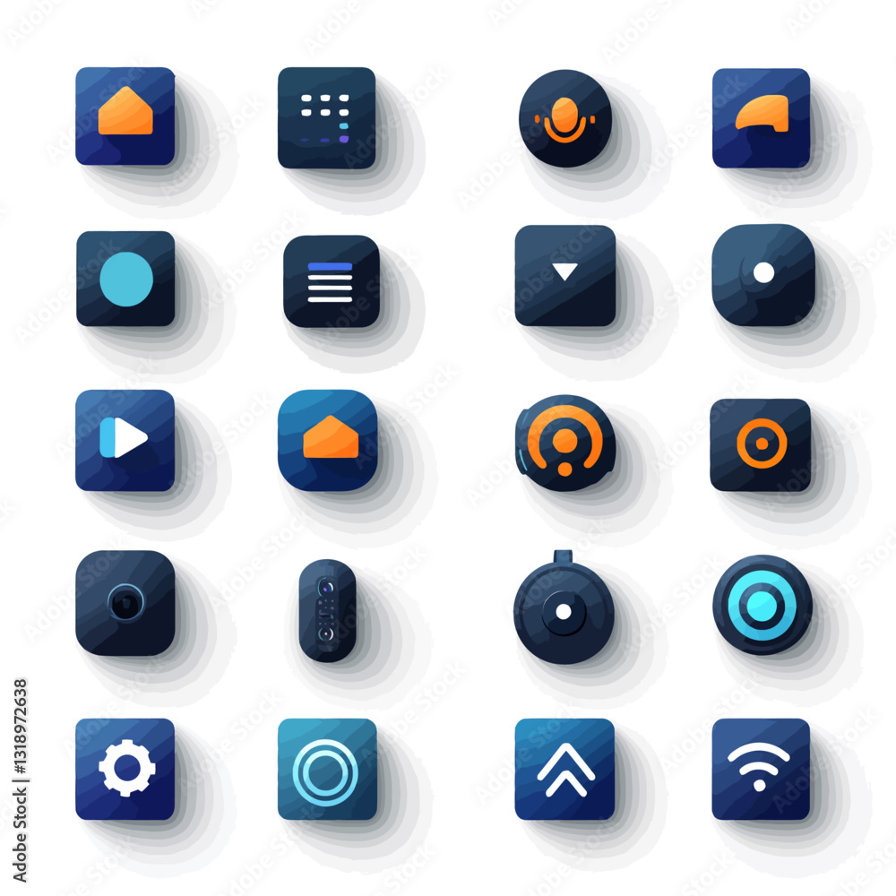 Poster Gradient UI Icon Set Collection of Modern App Interfaces Design Elements