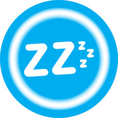Sleepy Zzz icon with sky blue background and transparent ring