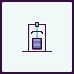 Minimalist icon design featuring a simple, stylized hoisting mechanism
