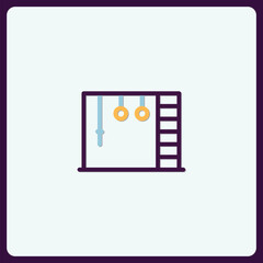 Simple Icon of Gymnastic Rings and Ladder in Minimalistic Style