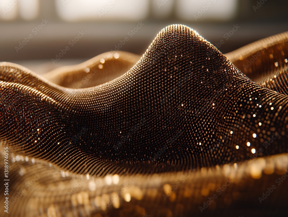 Poster golden glimmering surface with abstract waves and subtle sparkling details