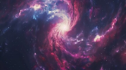 Abstract black hole in a galaxy with light rays, Black hole abstract in the dark space with a swirling nebula.