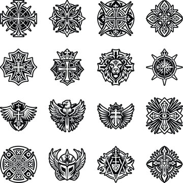 Bundle of Glyph Style Templar Art Icons 

