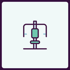 Minimalist lat pulldown exercise machine icon illustration in vector format