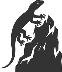 Lizard climbing a rough rock face animal vector