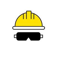 illustration safety hat on isolate for industry concept