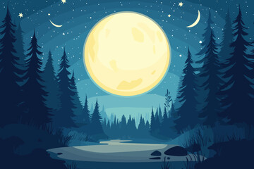 Fototapeta premium vector illustration of a full moon
