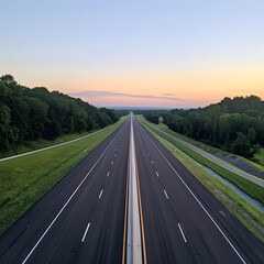 Scenic Beauty of an Impeccably Maintained Highway in Tennessee