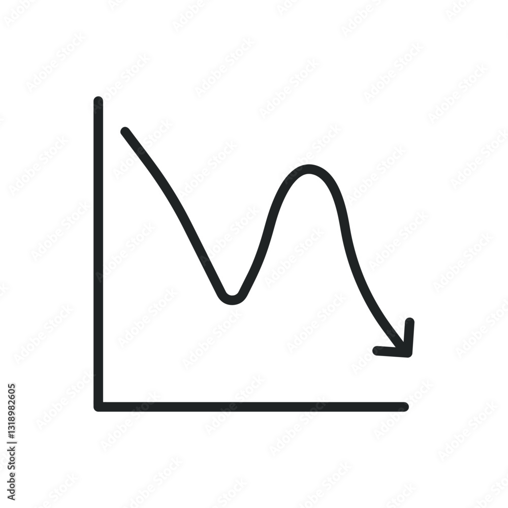 Poster decrease thin line icons. editable stroke and perfect pixel on transparent background