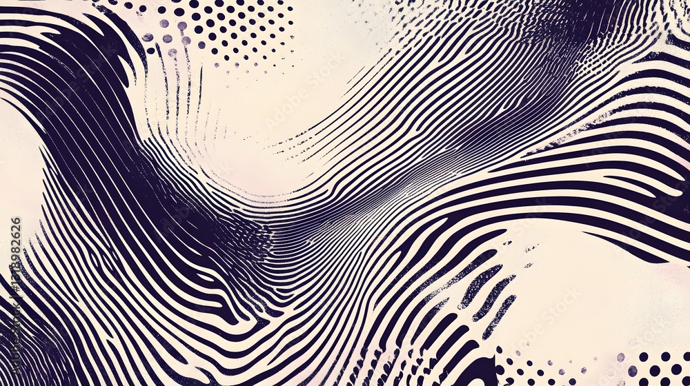 Aufkleber Mesmerizing Abstract Wave Patterns with Dynamic Geometric Textures and Optical Illusion Effects