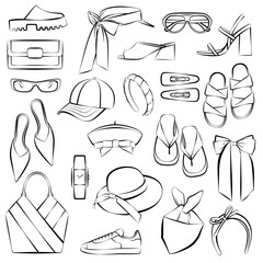 1546_Fashion accessories for woman isolated on white background
