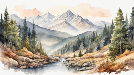 watercolor mountains © Brooks
