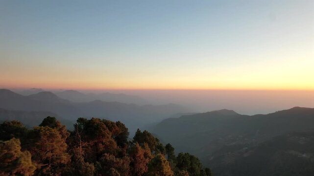 WinterLine during sunset in Mussoorie
