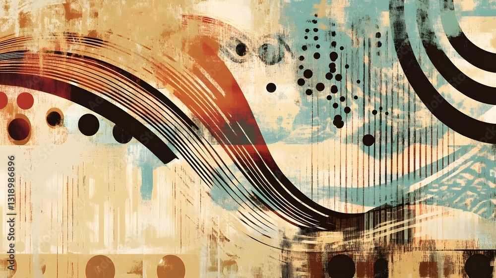 Poster Mesmerizing Geometric Digital Art with Vibrant Multicolor Patterns and Dynamic Compositions