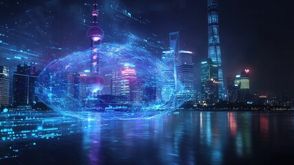 Fototapeta premium smart city network Urban Connectivity Solutions