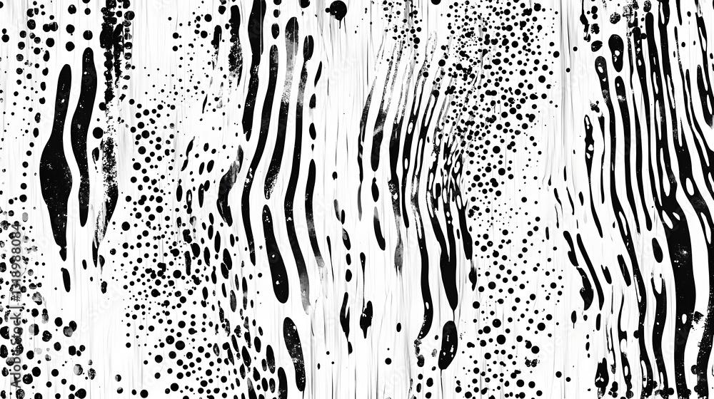 Poster Mesmerizing Monochrome Abstraction   Flowing Patterns Rhythmic Shapes and Captivating Contrast