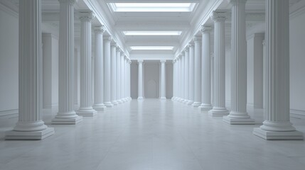 Fototapeta premium White Marble Columns In A Grand Hall