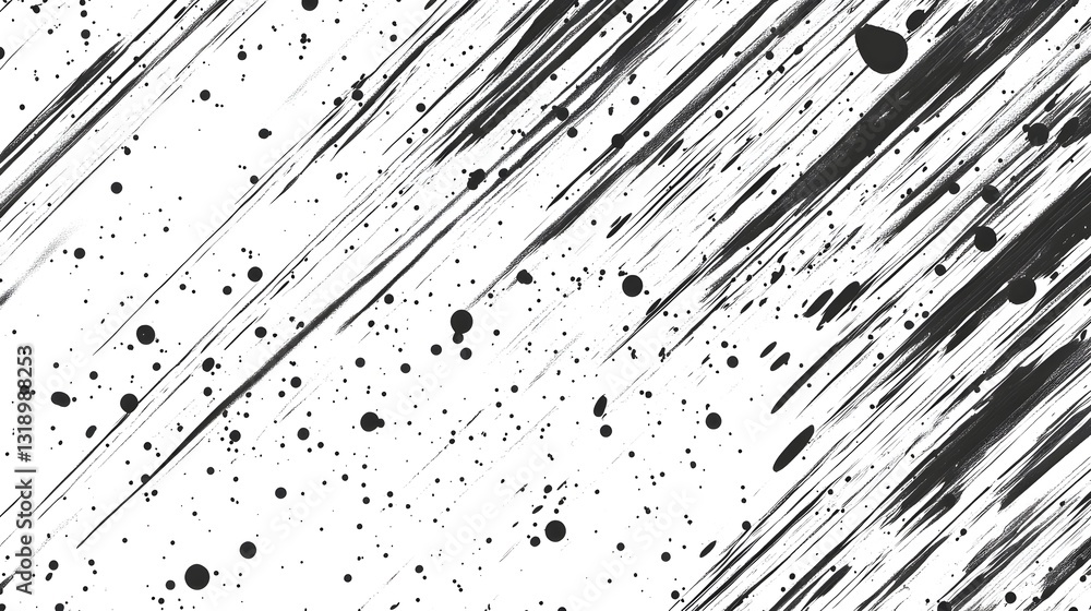 Aufkleber mesmerizing monochrome brushstrokes cascade in dynamic movement