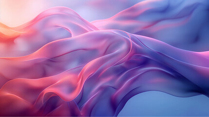 Obraz premium Abstract Flowing Fabric in Soft Pink and Blue Hues