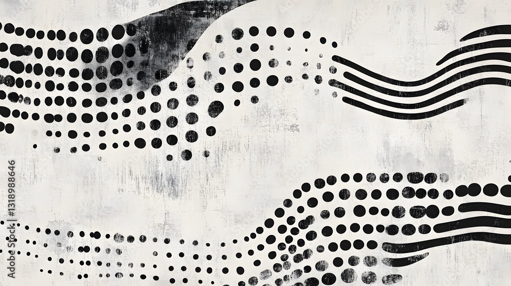 Poster mesmerizing monochrome patterns of flowing shapes and geometric designs