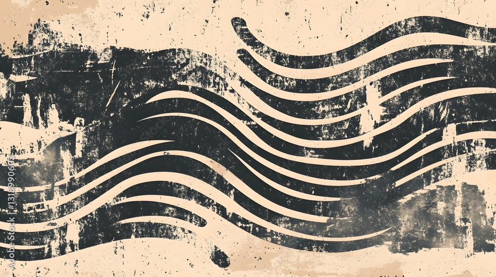 Poster Mesmerizing Monochrome Waves   Flowing Abstract Art Texture for Stylish Wallpaper or Design Background