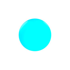A vibrant cyan glossy sphere floating on a transparent background. Suitable for creative projects and UI design.