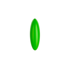 A vibrant green glossy oval shape with realistic reflections. Great for creative projects and UI design.