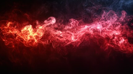 Abstract red and blue smoke swirls on black background (1)