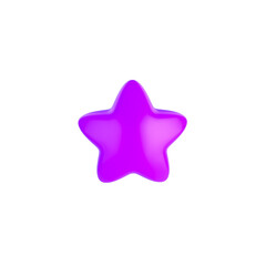 Obraz premium A vibrant purple star with a glossy, reflective surface, floating on a transparent background.