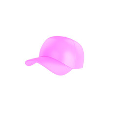Fototapeta premium A pastel pink glossy baseball cap with a smooth surface. Ideal for fashion and lifestyle designs.