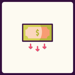Symbolic Money Flow Illustration Depicting Economic Activity and Transactions