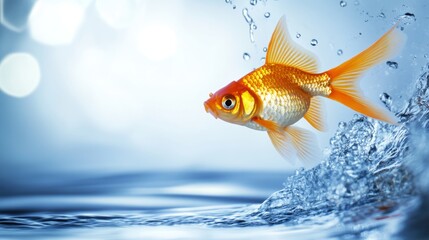 Fototapeta premium fish, leaping, water, motion, dynamic, scales, aquatic, nature, wildlife, animal, movement, energy, action, speed, splash, environment, ecosystem, pond, aquarium, marine, biology, zoology, science, re