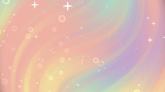 Easter Background with Pastel Colors A soft, pastel-hued abstract background featuring gentle waves, bubbles, and sparkling stars, ideal for digital design or creative projects.