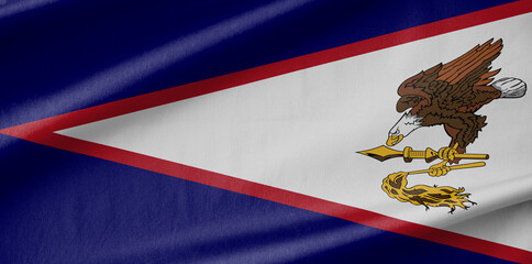 American Samoa National Flag Waving in the Wind