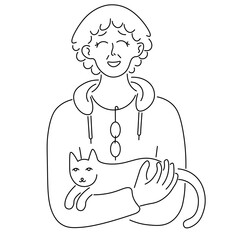 old woman portrait in doodle style. Element for design advertisement avatar sticker posts poster print postcard banner