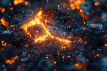 Hyperrealistic Macro Shot of Spark Igniting Tinder