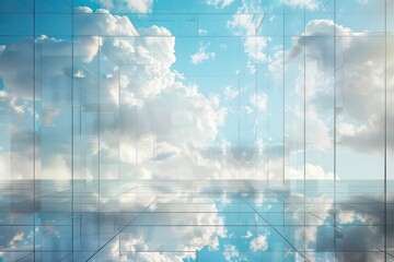 Modern Office Space with Vibrant Reflections and Daylight