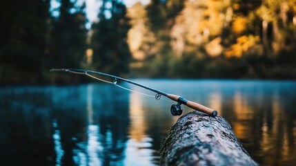 Fly Fishing in Autumn: A Peaceful Lake Scene